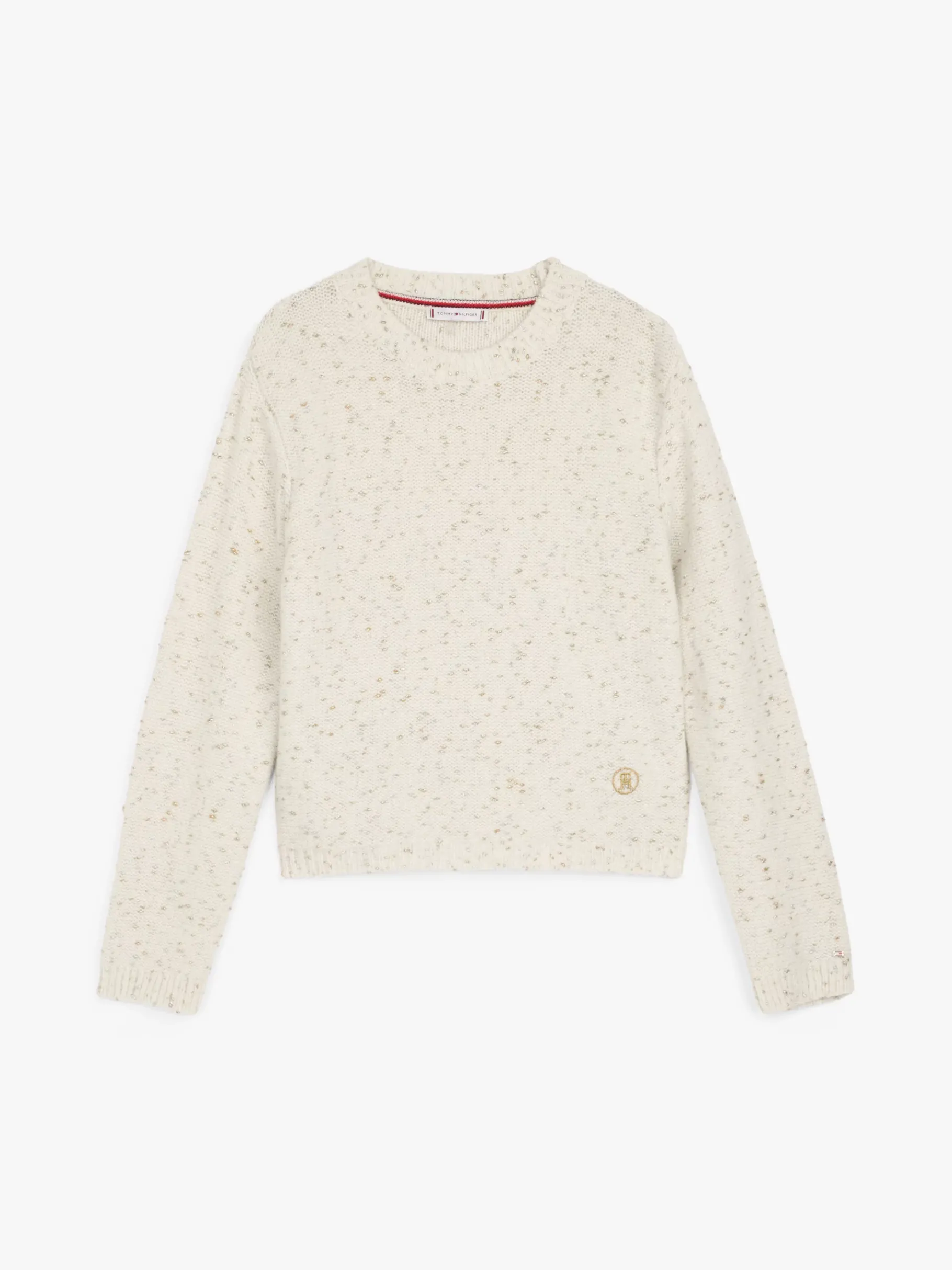 Tommy Hilfiger TH x Festive Pullover aus Metallic-Wollmix IVORY PETAL Cheap
