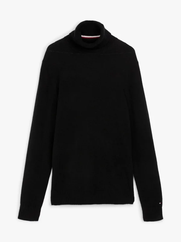 Tommy Hilfiger TH x Festive Rollkragenpullover aus reiner Wolle BLACK Cheap