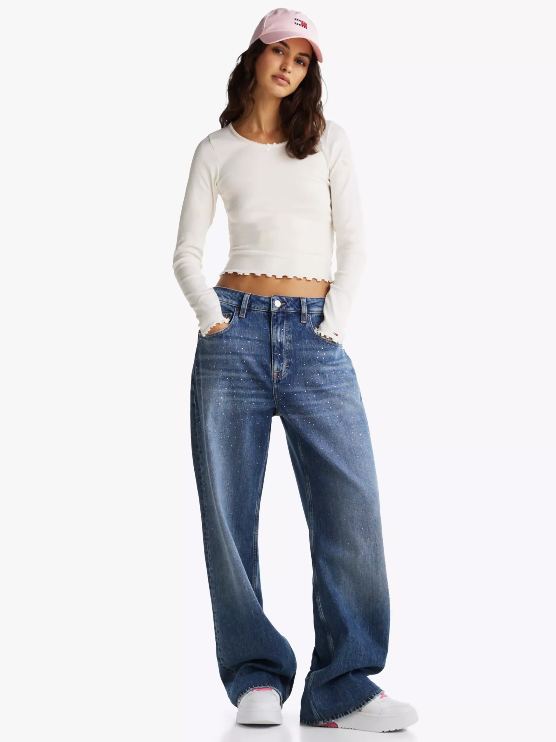 Tommy Hilfiger The Brooklyn Flatform-Sneaker aus Leder PREPPY PINK Sale