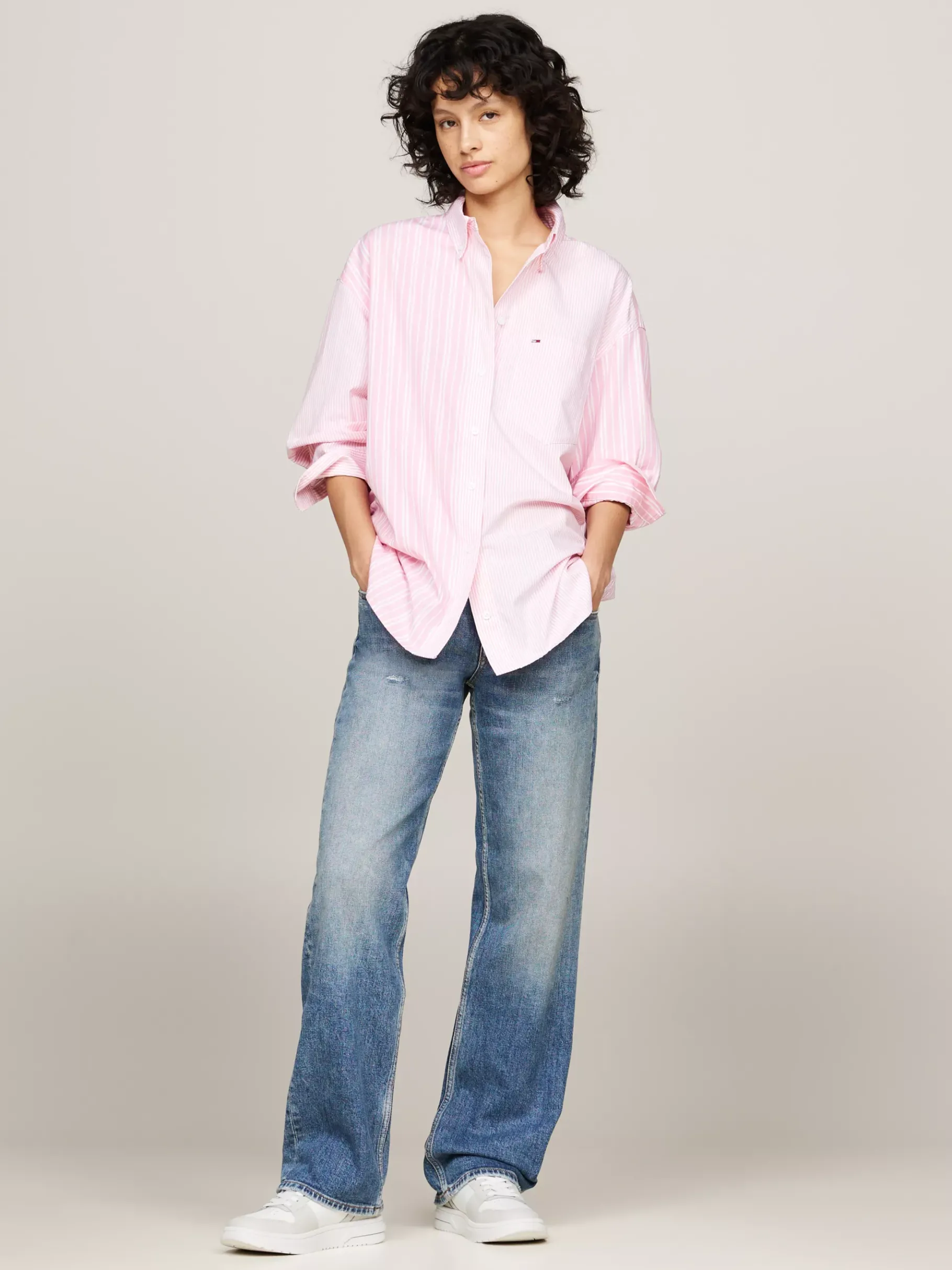 Tommy Hilfiger The Brooklyn Ledersneaker mit Kontrast-Design STRATUS GREY Hot