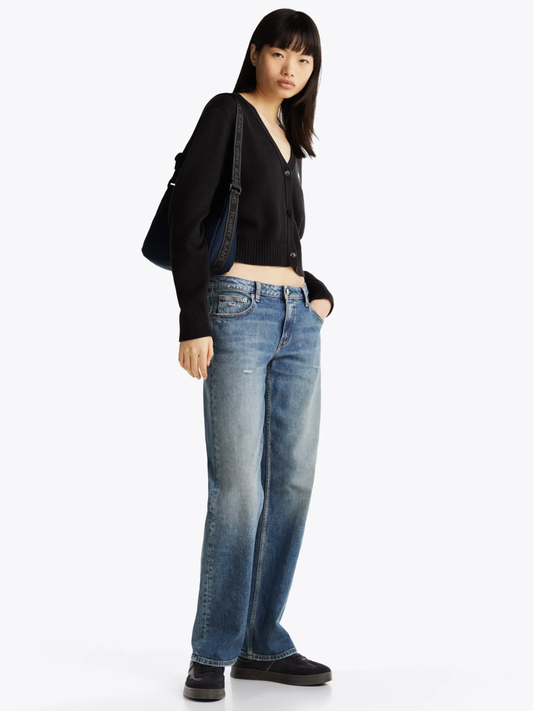 Tommy Hilfiger The Greenwich Ledermix-Sneaker mit Logo BLACK Hot