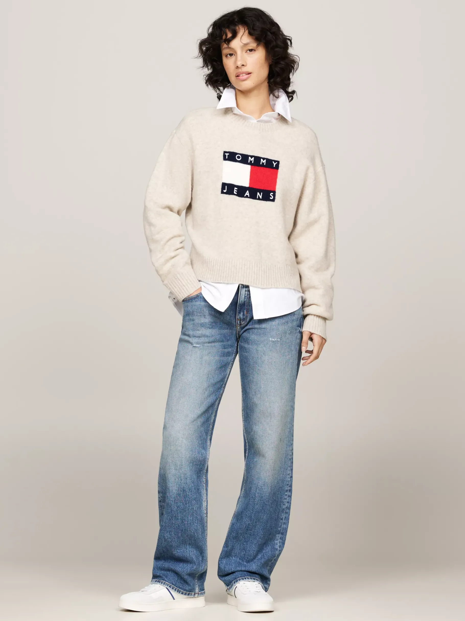 Tommy Hilfiger The Greenwich Ledermix-Sneaker mit Logo BRIGHT BLUE Best Sale