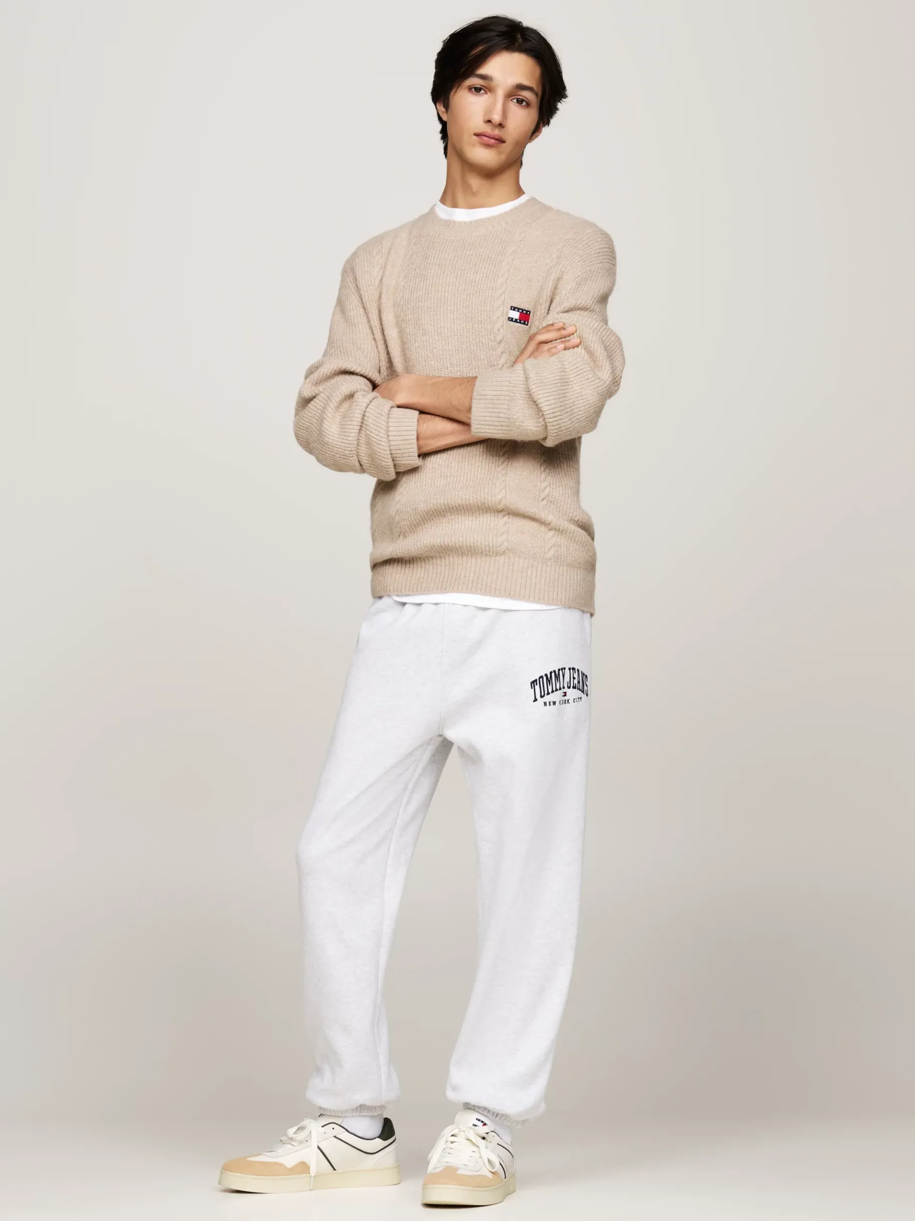 Tommy Hilfiger The Greenwich Ledersneaker mit Color-Pop IVORY Cheap