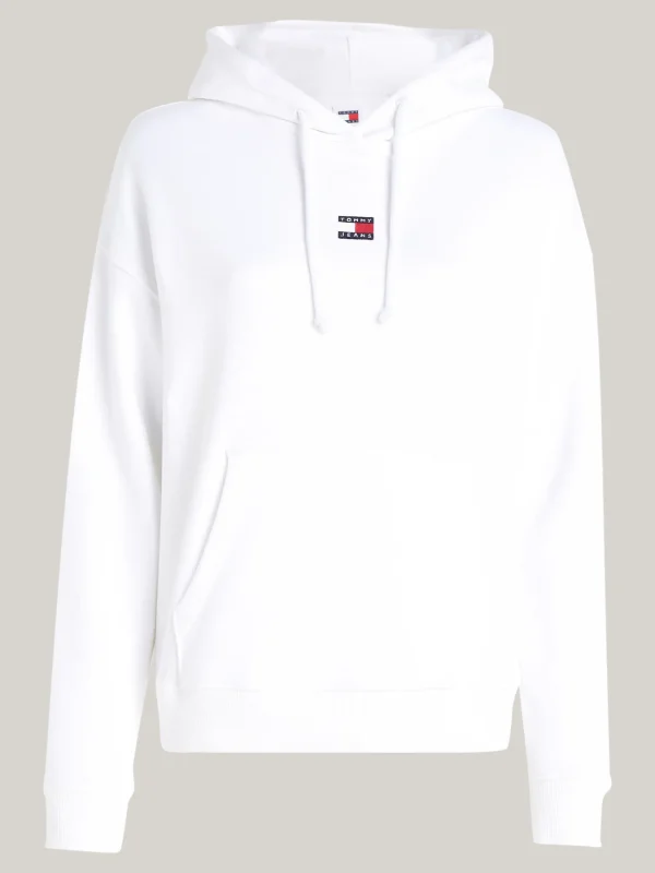 Tommy Hilfiger Tommy Badge Boxy Fit Hoodie WHITE Hot
