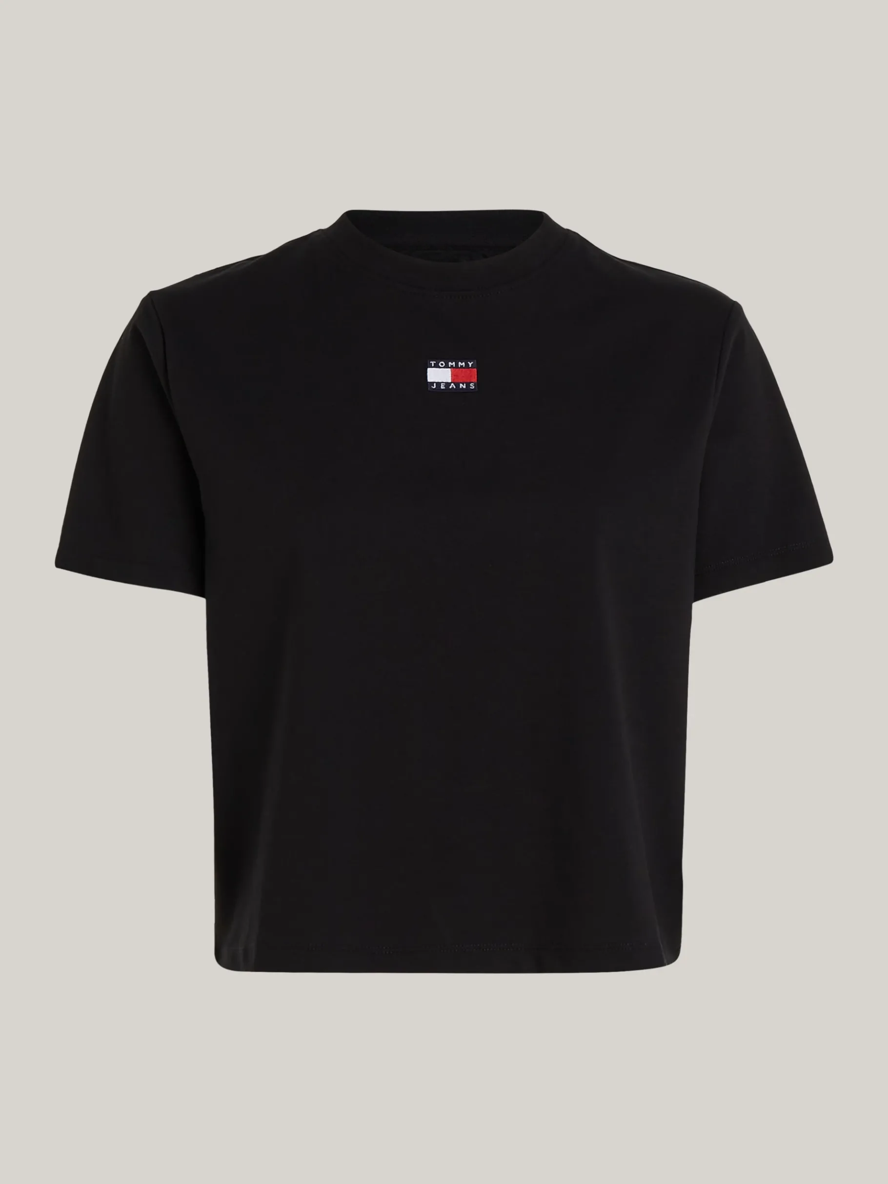 Tommy Hilfiger Tommy Badge Boxy Fit Rundhals-T-Shirt BLACK Cheap