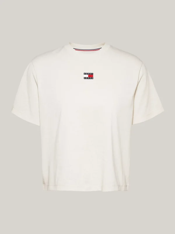 Tommy Hilfiger Tommy Badge Boxy Fit Rundhals-T-Shirt NEWSPRINT Cheap