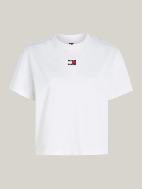 Tommy Hilfiger Tommy Badge Boxy Fit Rundhals-T-Shirt WHITE Fashion