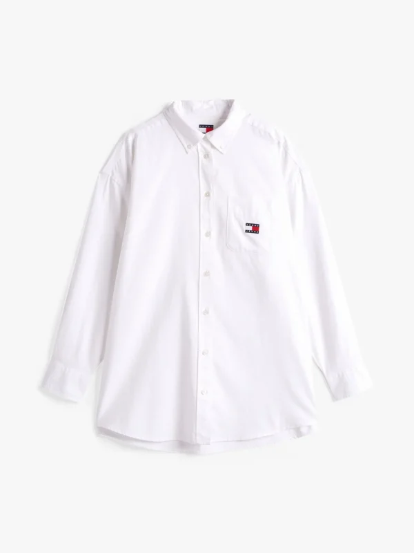 Tommy Hilfiger Tommy Badge Oversized Fit Oxford-Bluse ECRU Best