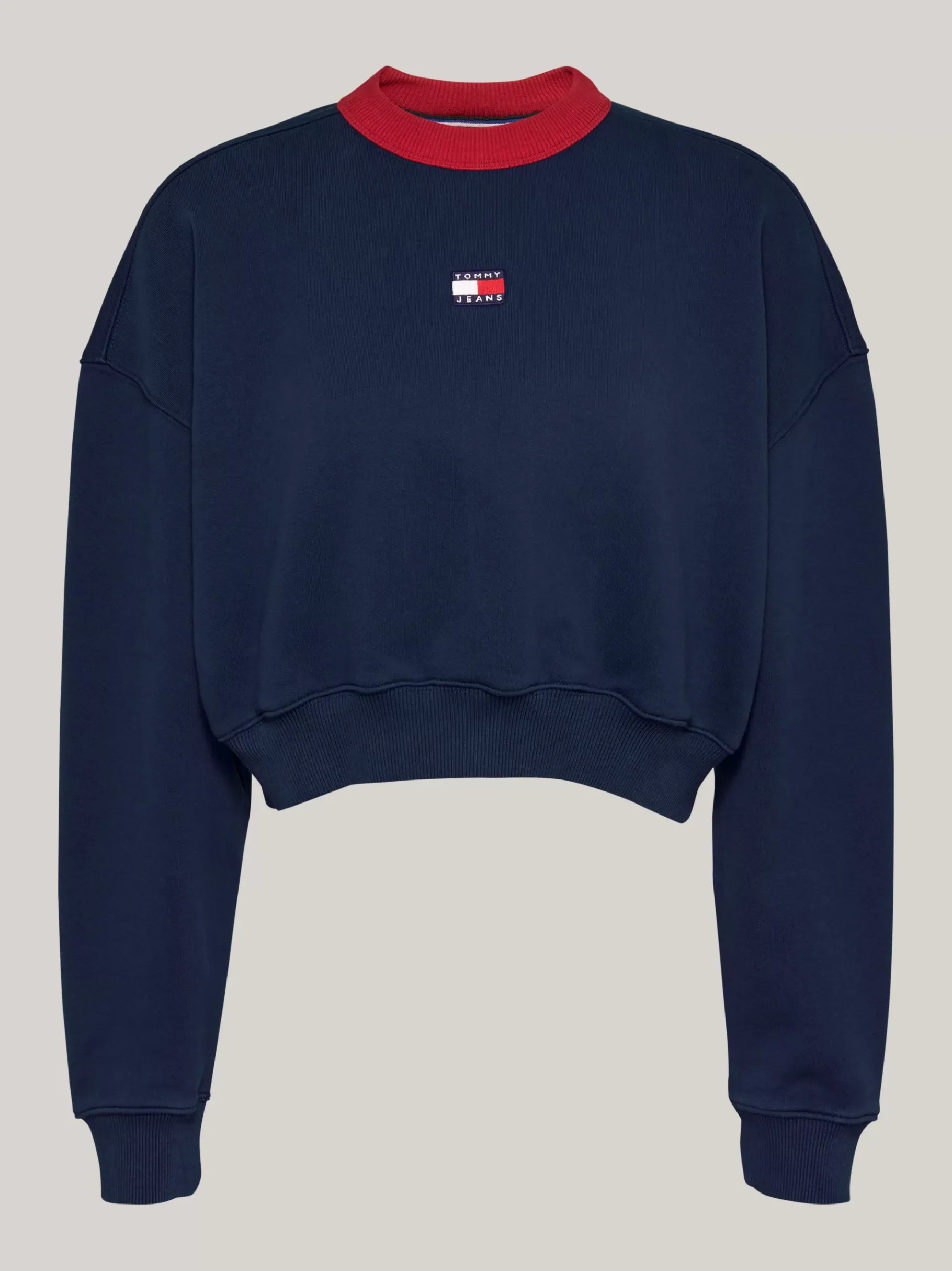 Tommy Hilfiger Tommy Badge Relaxed Cropped Fit Sweatshirt DARK NIGHT NAVY Clearance