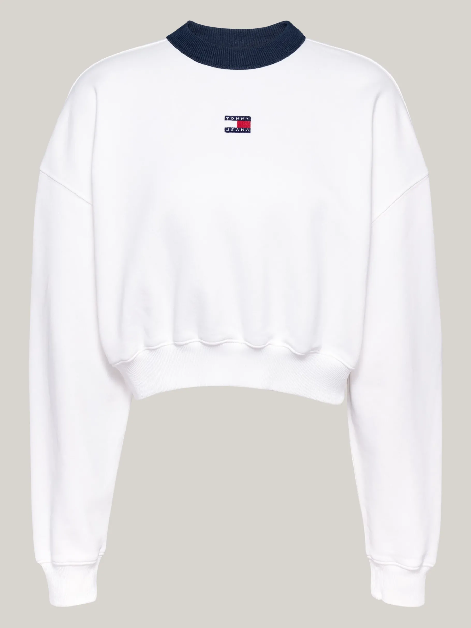 Tommy Hilfiger Tommy Badge Relaxed Cropped Fit Sweatshirt WHITE Store