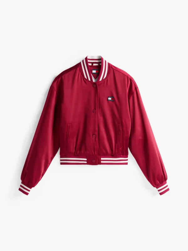 Tommy Hilfiger Tommy Badge Satin-Bomberjacke BRILLIANT BERRY New