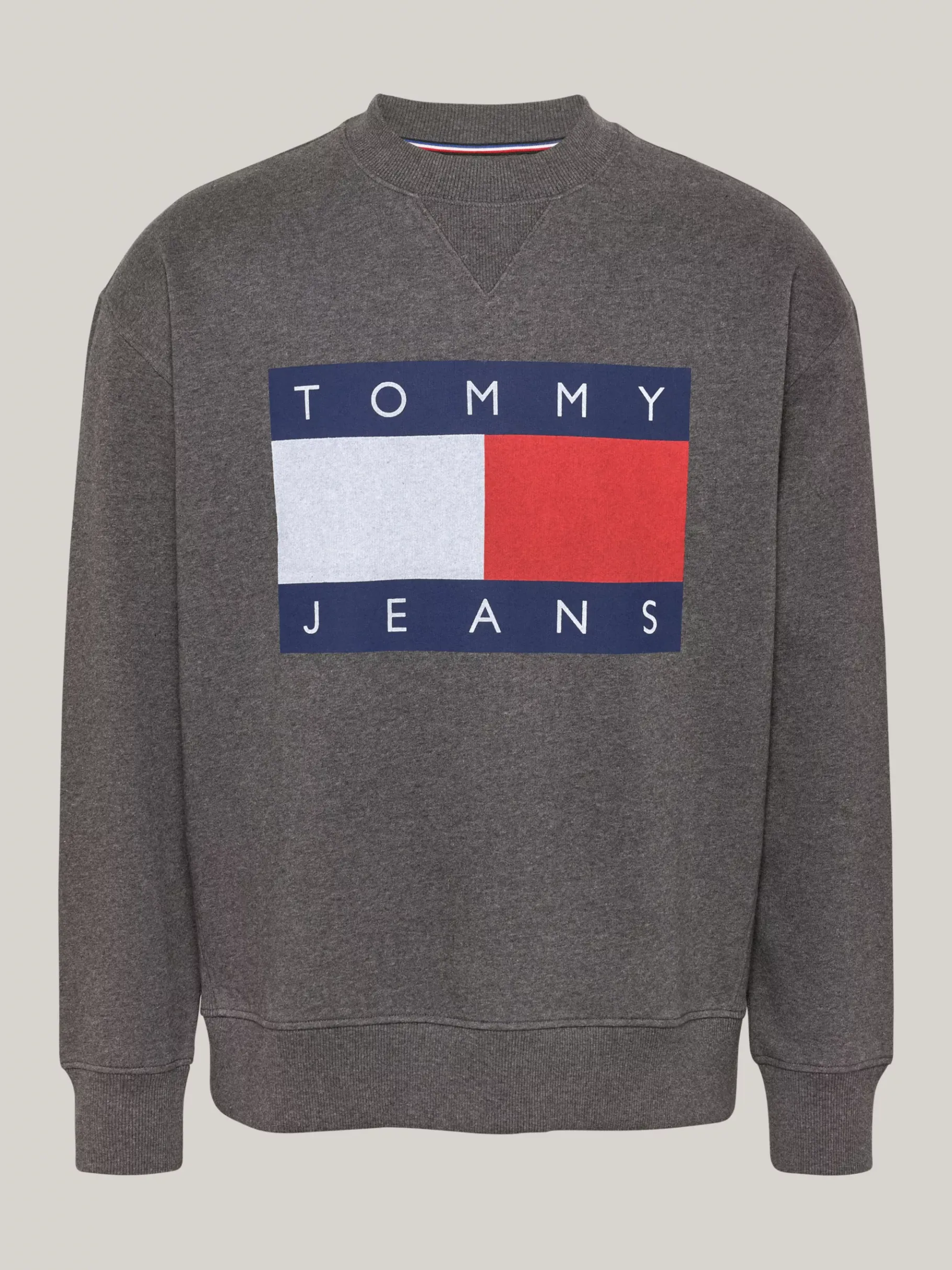 Tommy Hilfiger Tommy Flag Relaxed Fit Sweatshirt mit Badge NEW CHARCOAL MELANGE Online