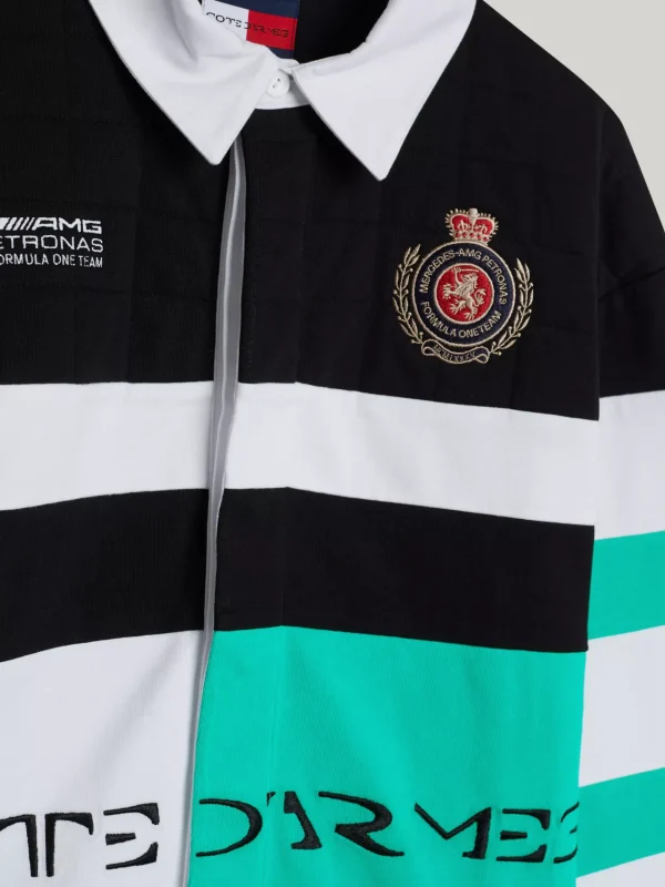 Tommy Hilfiger Tommy x Mercedes F1 x CR Color Block-Rugby-Shirt mit Rückenlogo BLACK Fashion
