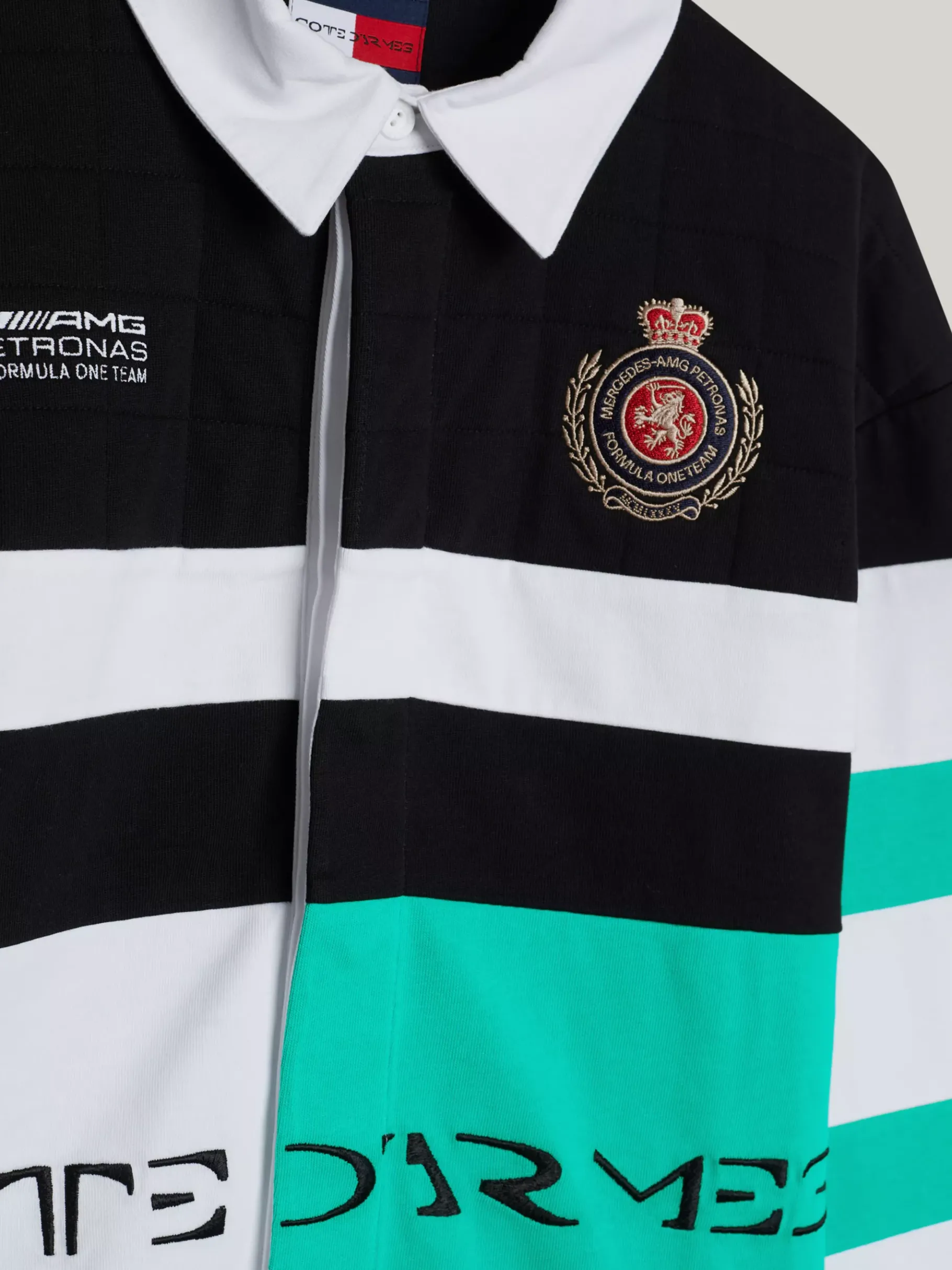 Tommy Hilfiger Tommy x Mercedes F1 x CR Color Block-Rugby-Shirt mit Rückenlogo BLACK Fashion