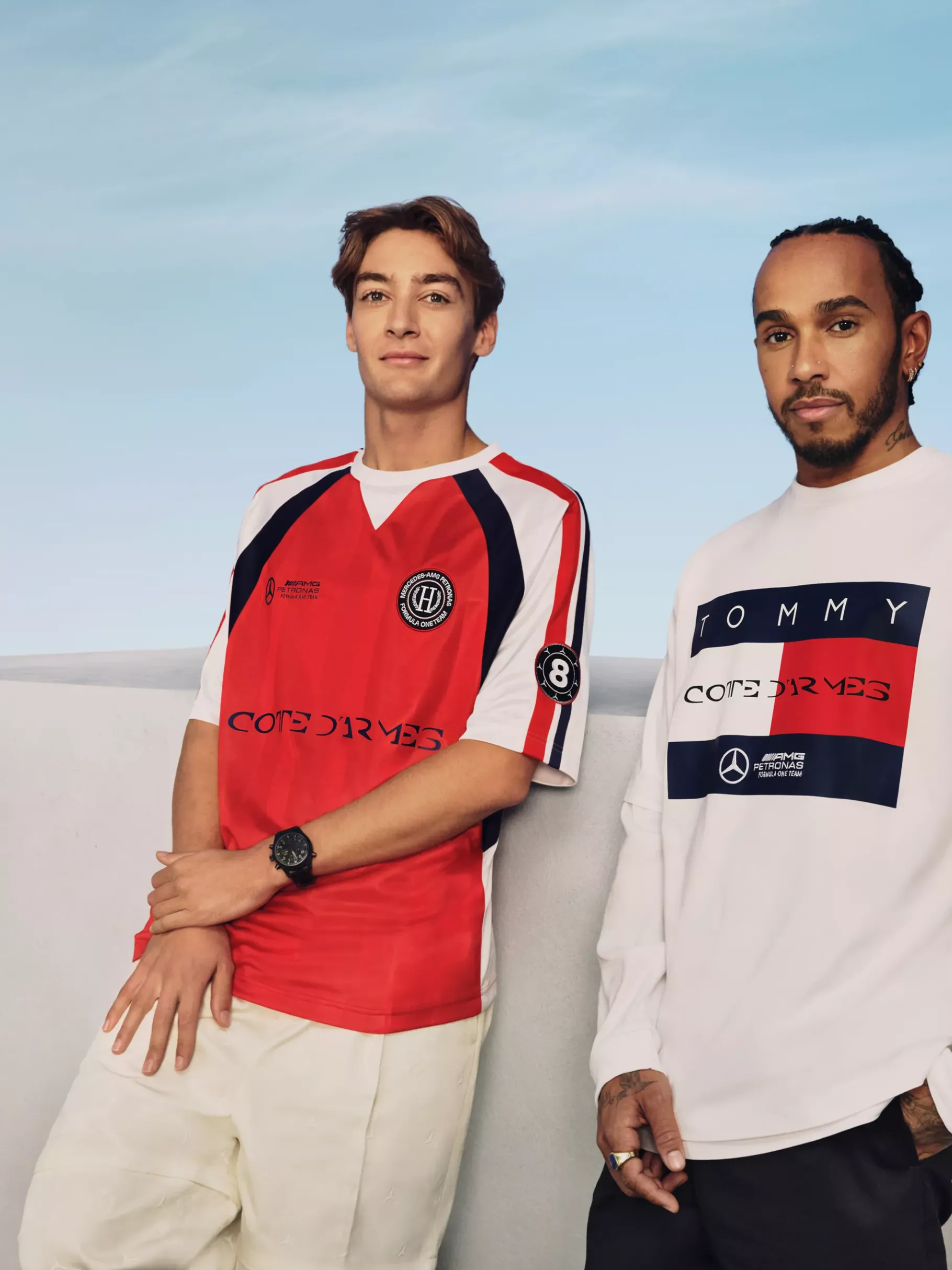 Tommy Hilfiger Tommy x Mercedes F1 x CR Fußball-T-Shirt mit Rückenlogo DEEP CRIMSON Shop