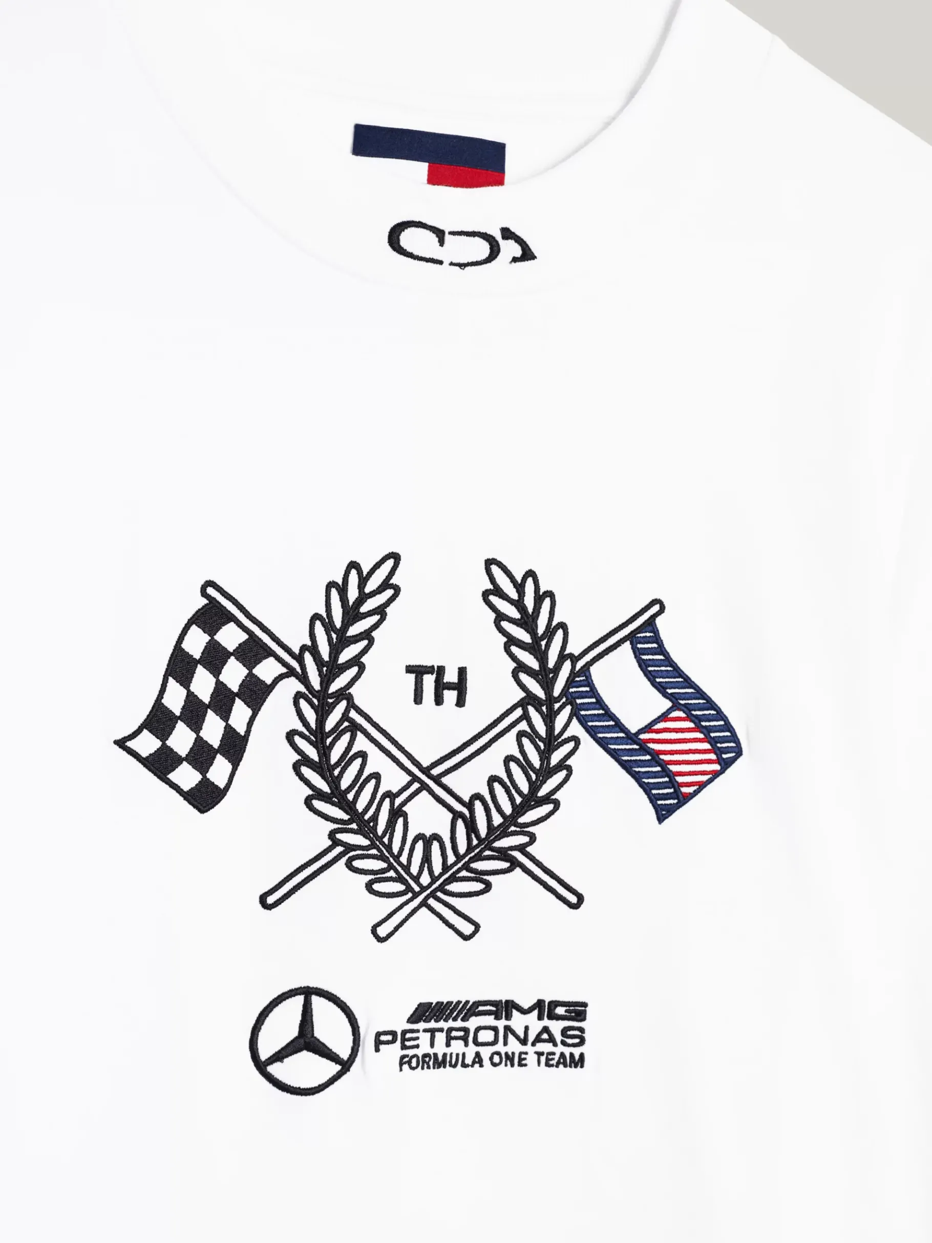 Tommy Hilfiger Tommy x Mercedes F1 x CR Langarmshirt mit Logo WHITE New