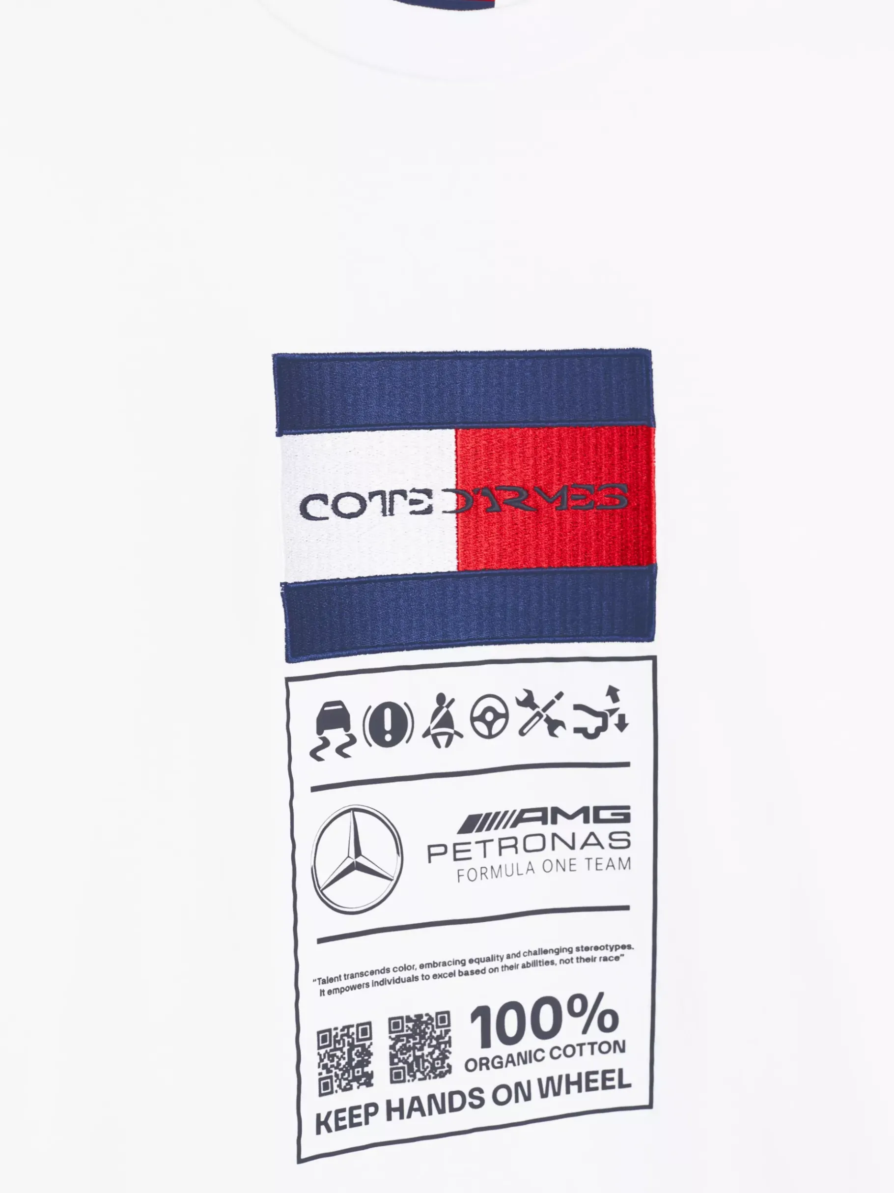 Tommy Hilfiger Tommy x Mercedes F1 x CR T-Shirt mit Pflegeetikett-Logo WHITE Clearance