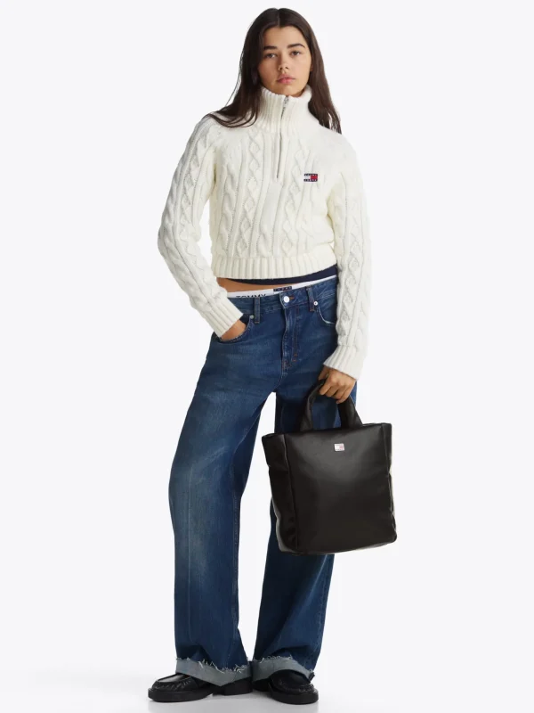 Tommy Hilfiger Tote-Bag mit gepolstertem Tragegriff BLACK New