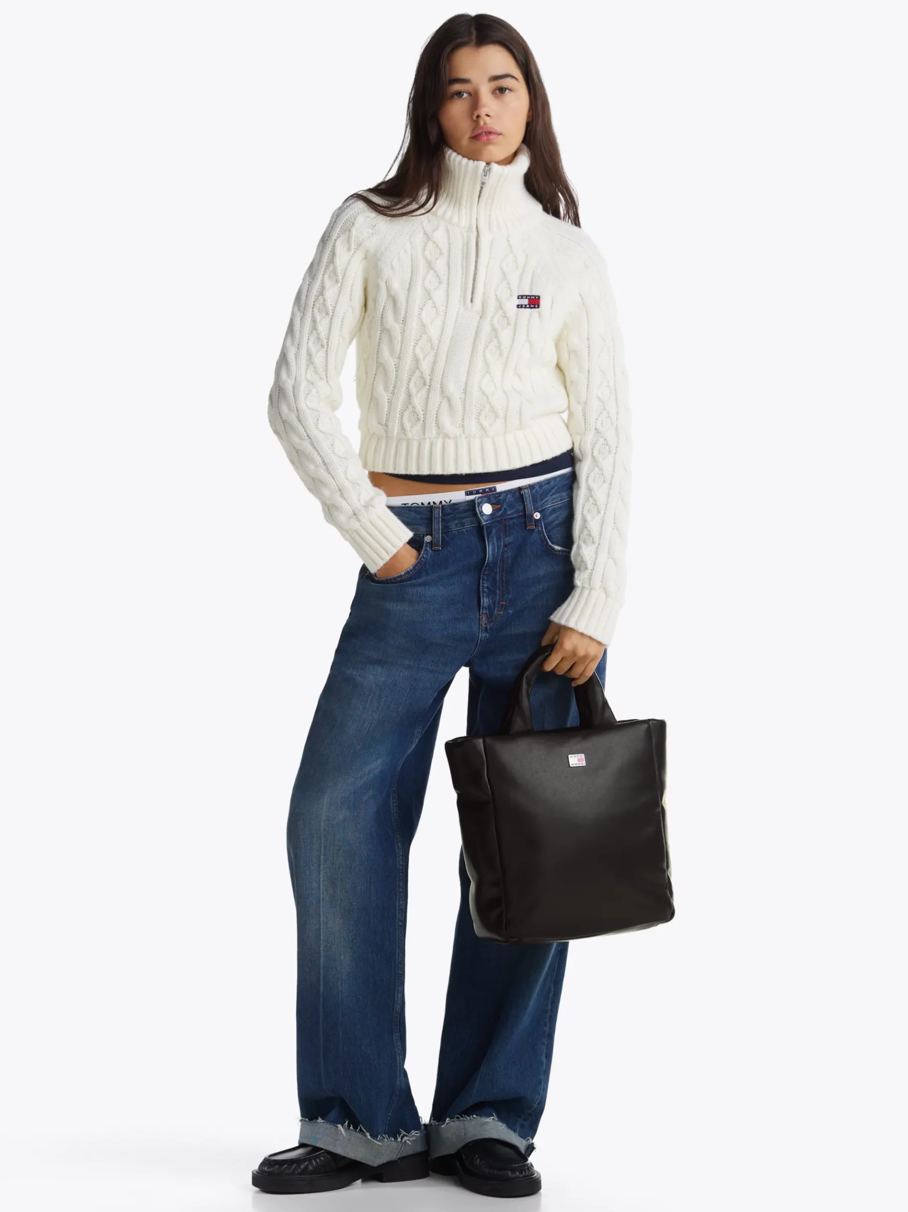 Tommy Hilfiger Tote-Bag mit gepolstertem Tragegriff BLACK New