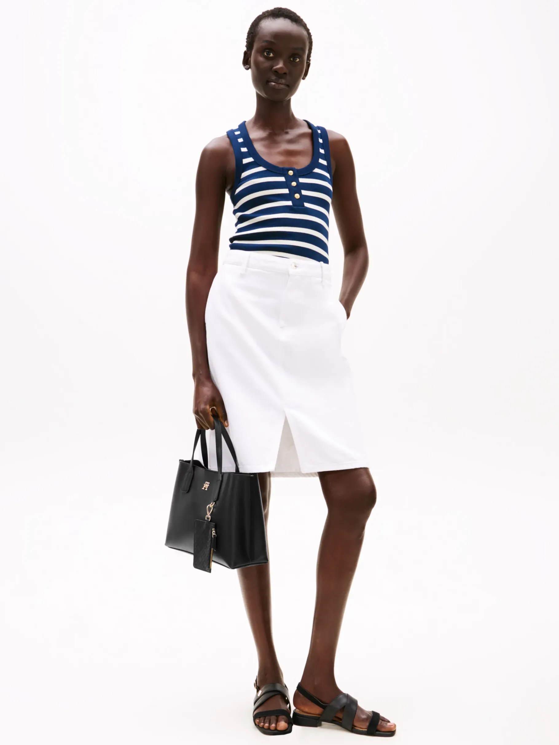 Tommy Hilfiger Tote-Bag mit Gurtband-Riemen BLACK Shop