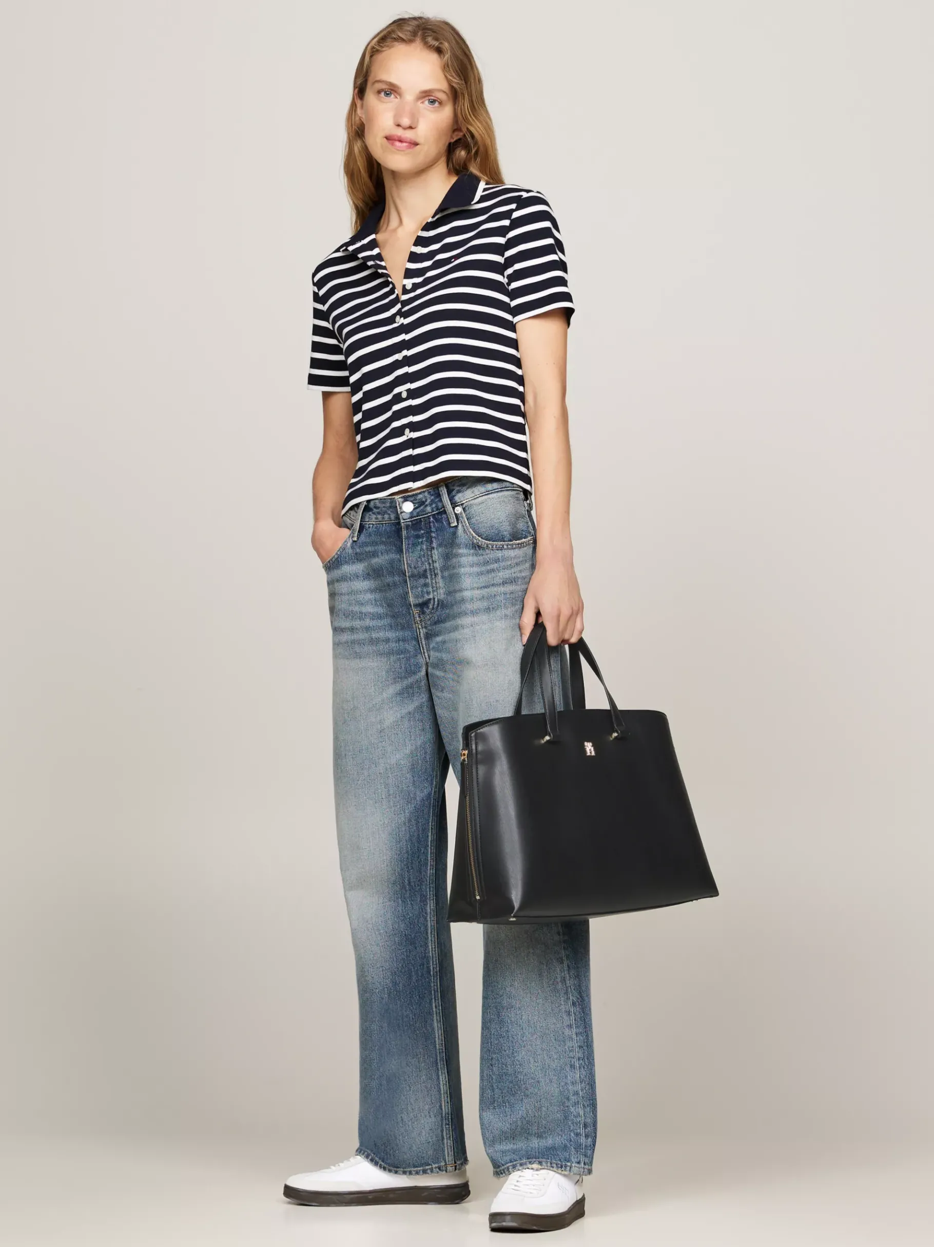 Tommy Hilfiger Tote-Bag mit TH-Monogramm BLACK New