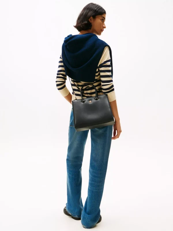 Tommy Hilfiger Tote-Bag mit TH-Monogramm-Emblem BLACK Clearance