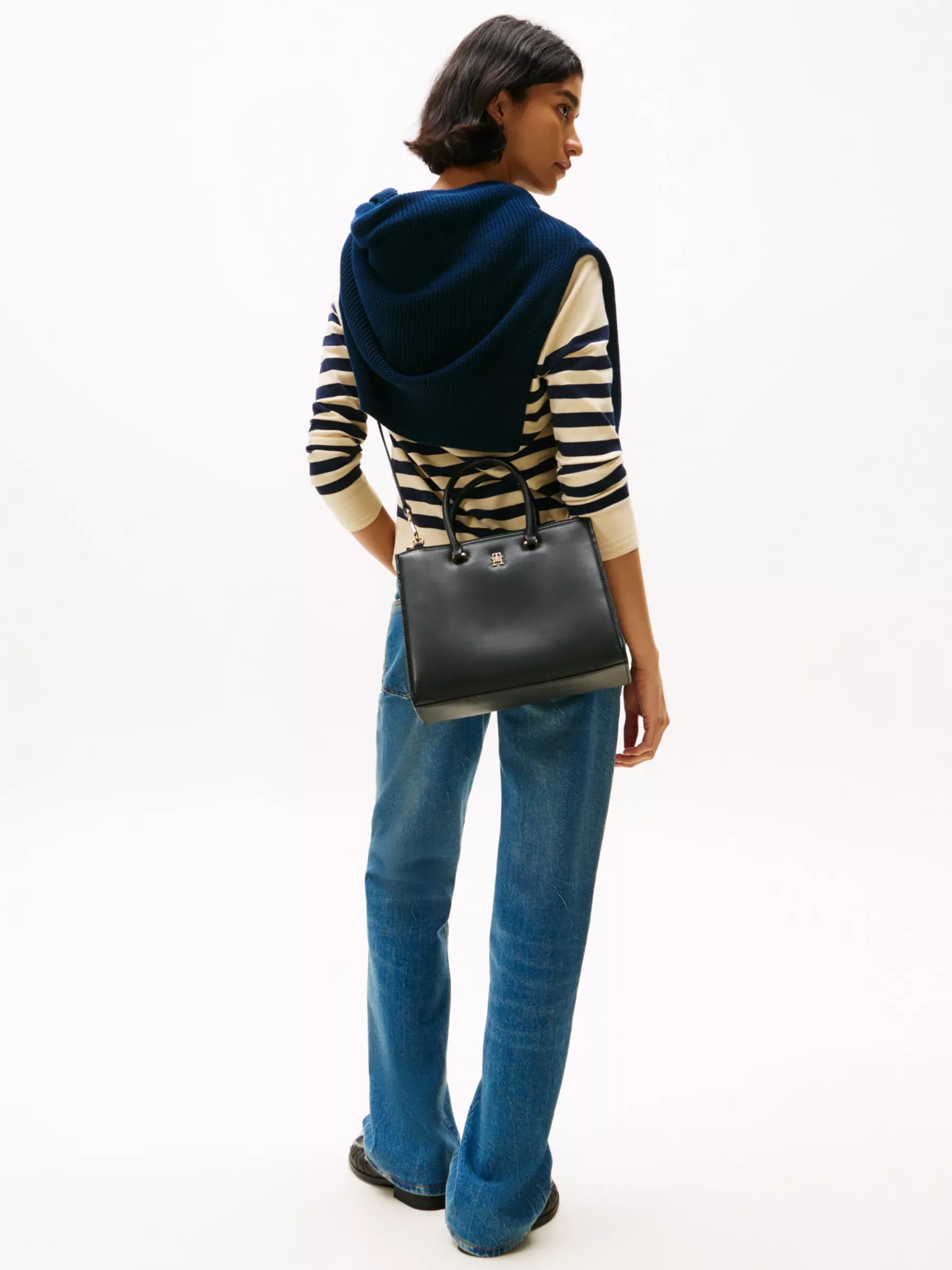 Tommy Hilfiger Tote-Bag mit TH-Monogramm-Emblem BLACK Clearance