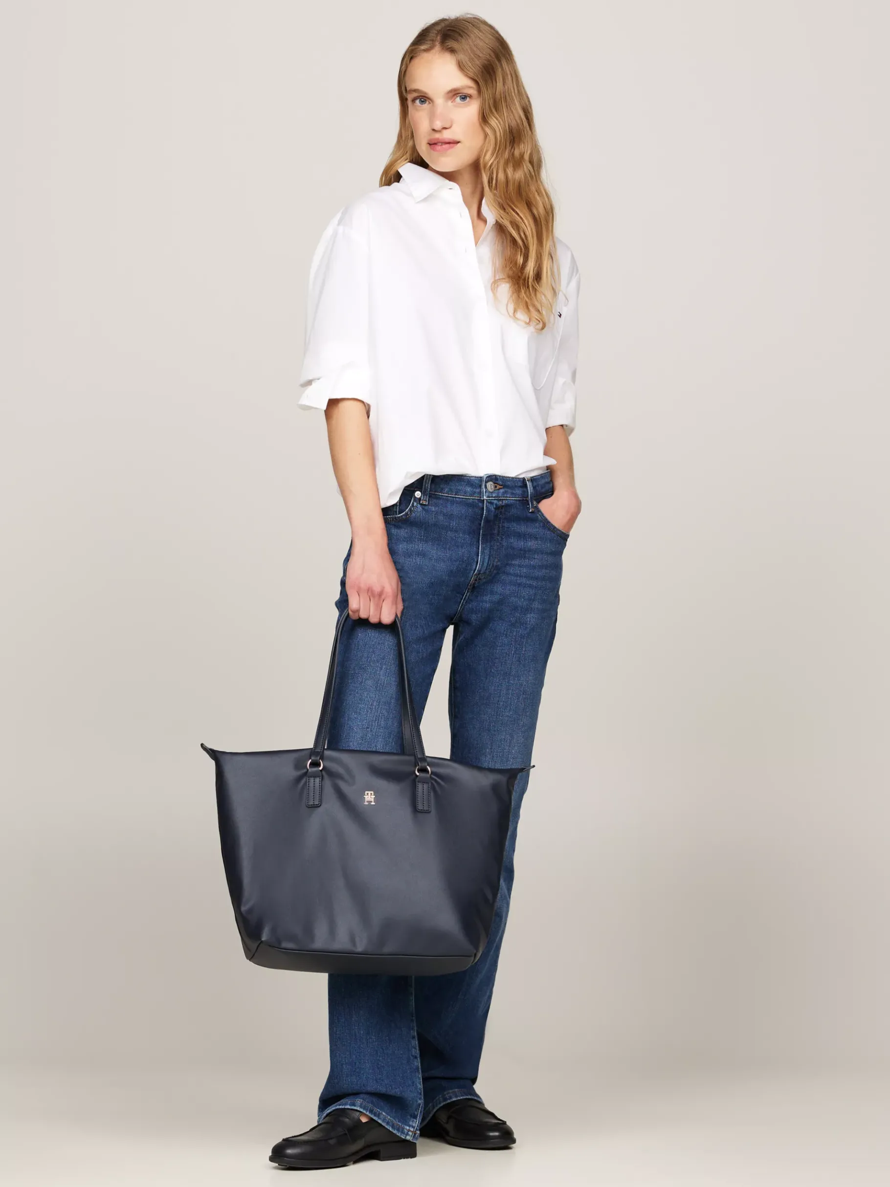 Tommy Hilfiger Tote-Bag mit TH-Monogramm-Emblem SPACE BLUE Outlet