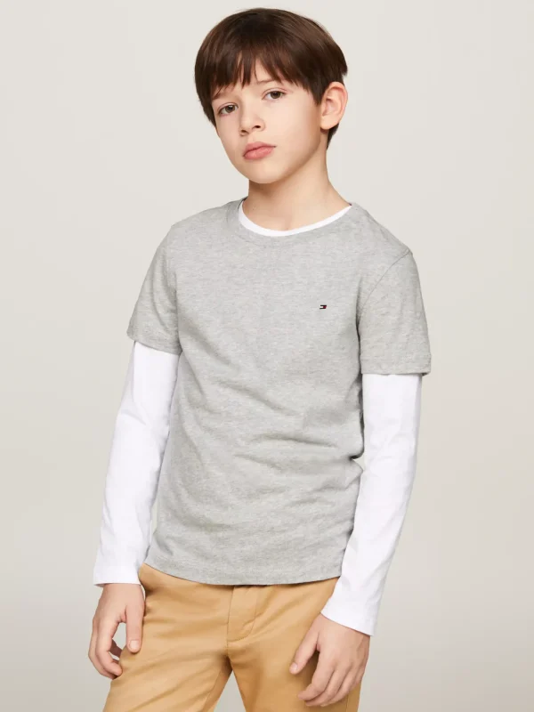 Tommy Hilfiger T-Shirt aus Bio-Baumwolle GREY HEATHER Cheap