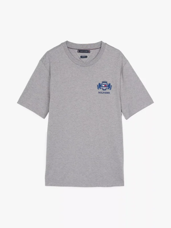 Tommy Hilfiger T-Shirt mit aufgesticktem Logo MEDIUM GREY HEATHER Best