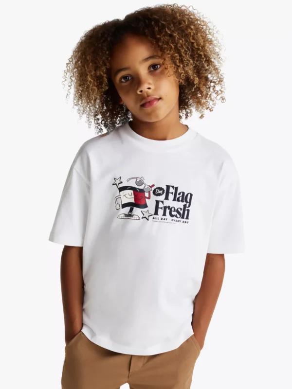 Tommy Hilfiger T-Shirt mit Flag-Slogan WHITE Best