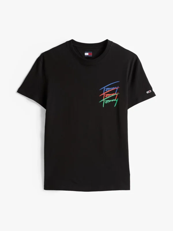 Tommy Hilfiger T-Shirt mit Grafik-Logo hinten BLACK Cheap