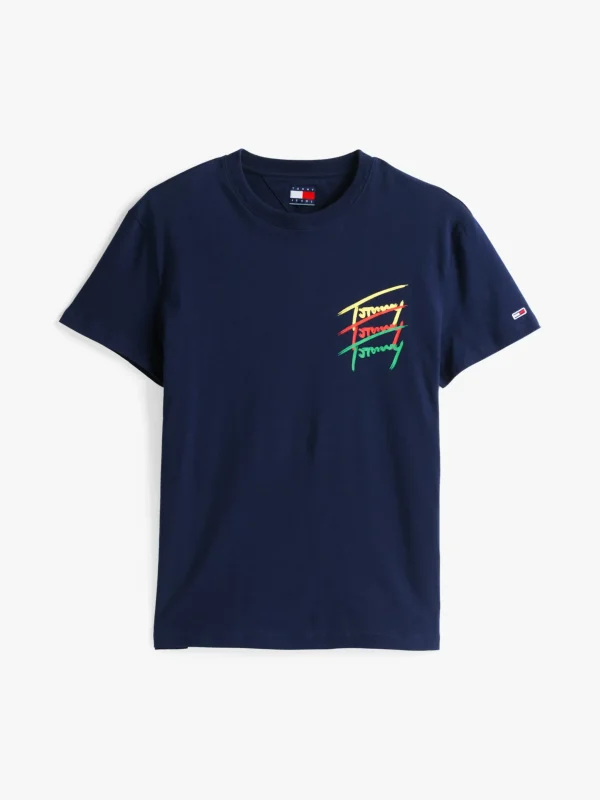 Tommy Hilfiger T-Shirt mit Grafik-Logo hinten DARK NIGHT NAVY Fashion