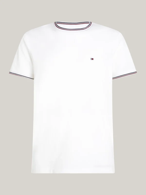 Tommy Hilfiger T-Shirt mit Kontrast-Details in Tommy-Farben WHITE Best