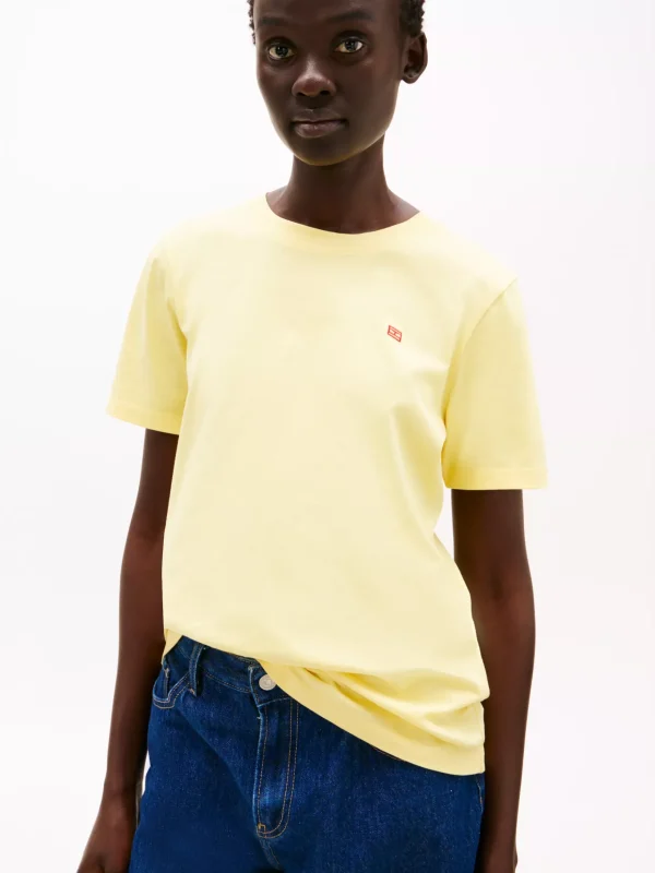 Tommy Hilfiger T-Shirt mit Kontrast-Flag CITRONELLA Clearance