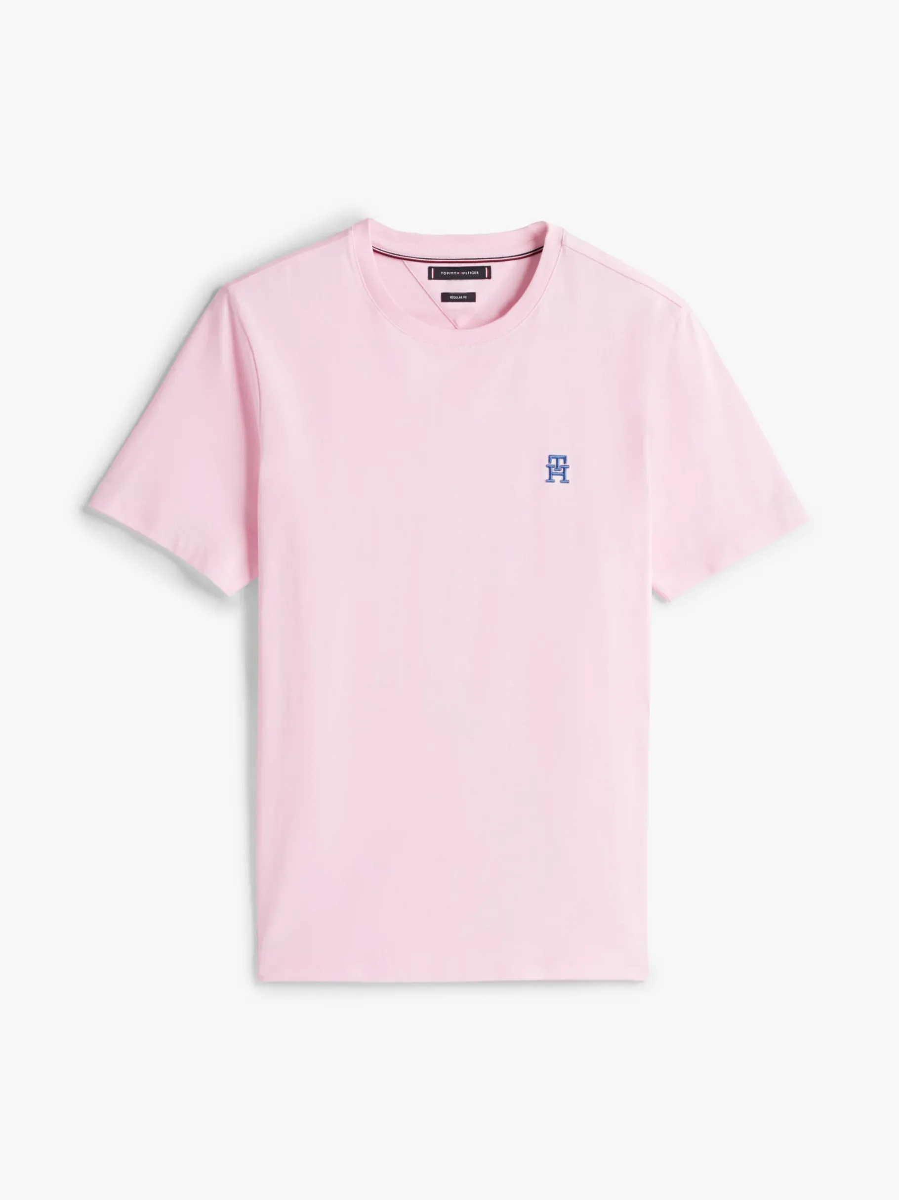 Tommy Hilfiger T-Shirt mit Kontrast-Monogramm-Stickerei LIGHT PINK Flash Sale