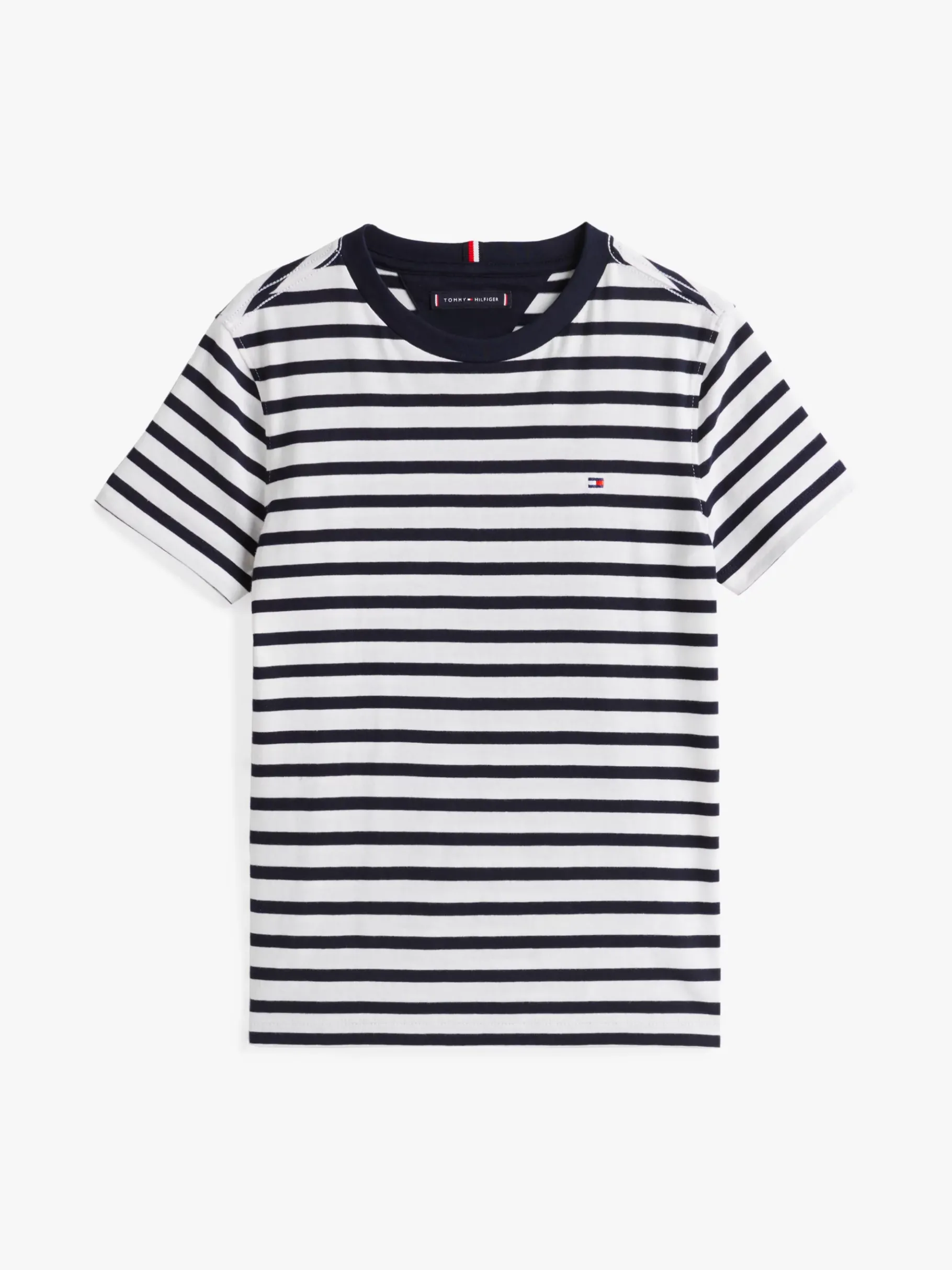 Tommy Hilfiger T-Shirt mit Kontrast-Rundhalsausschnitt DARK NIGHT NAVY WHITE BRETON STRIPE Sale