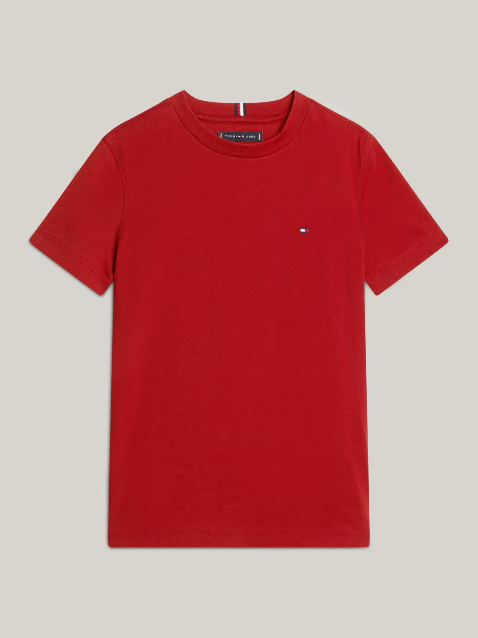Tommy Hilfiger T-Shirt mit Kontrast-Rundhalsausschnitt DARK MAGMA Best