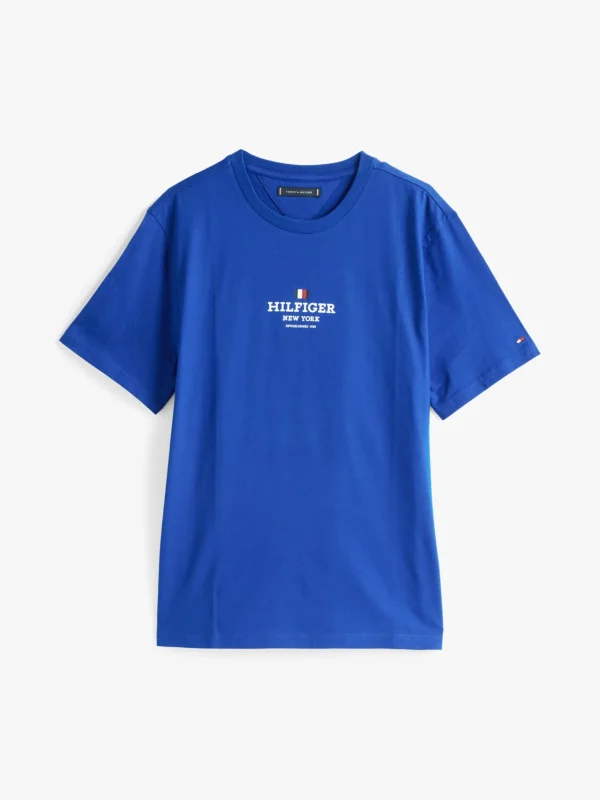 Tommy Hilfiger T-Shirt mit Logo und Rundhalsausschnitt WEDGE BLUE Fashion