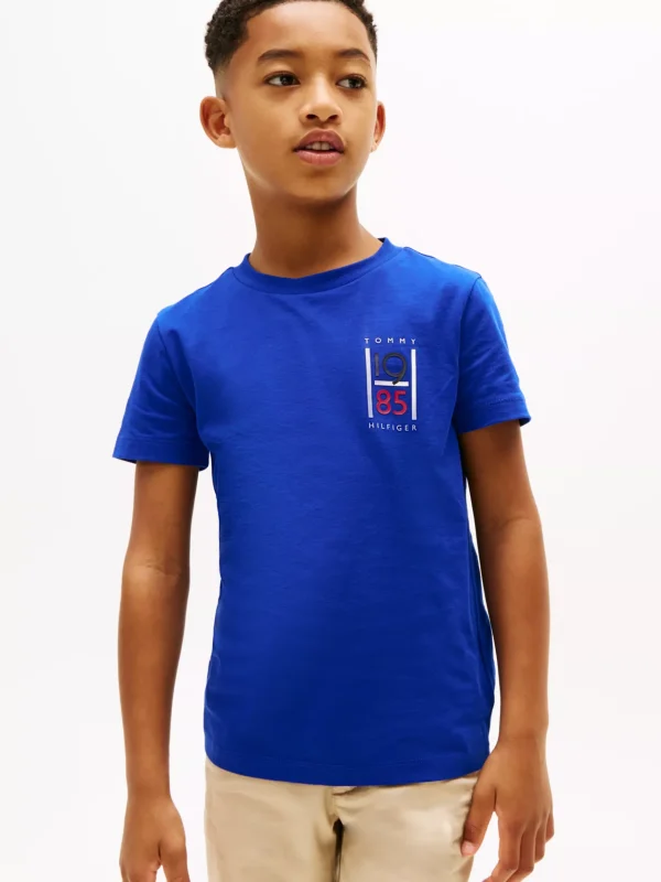 Tommy Hilfiger T-Shirt mit Logo-Grafik WEDGE BLUE Cheap