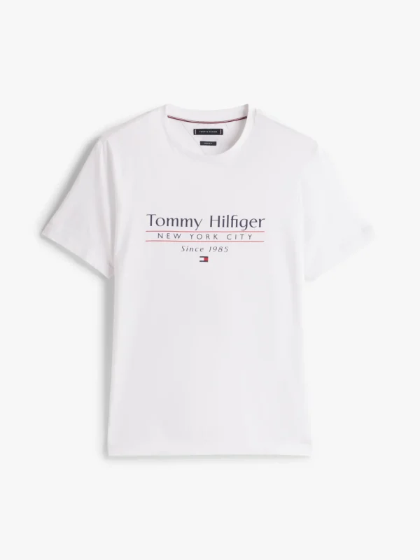 Tommy Hilfiger T-Shirt mit Rundhalsausschnitt und Logo WHITE Sale