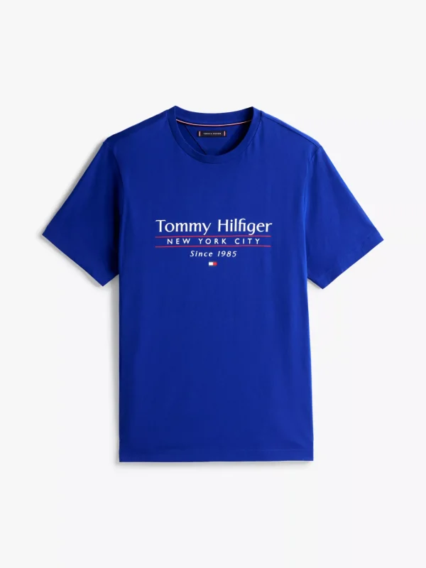 Tommy Hilfiger T-Shirt mit Rundhalsausschnitt und Logo WEDGE BLUE New