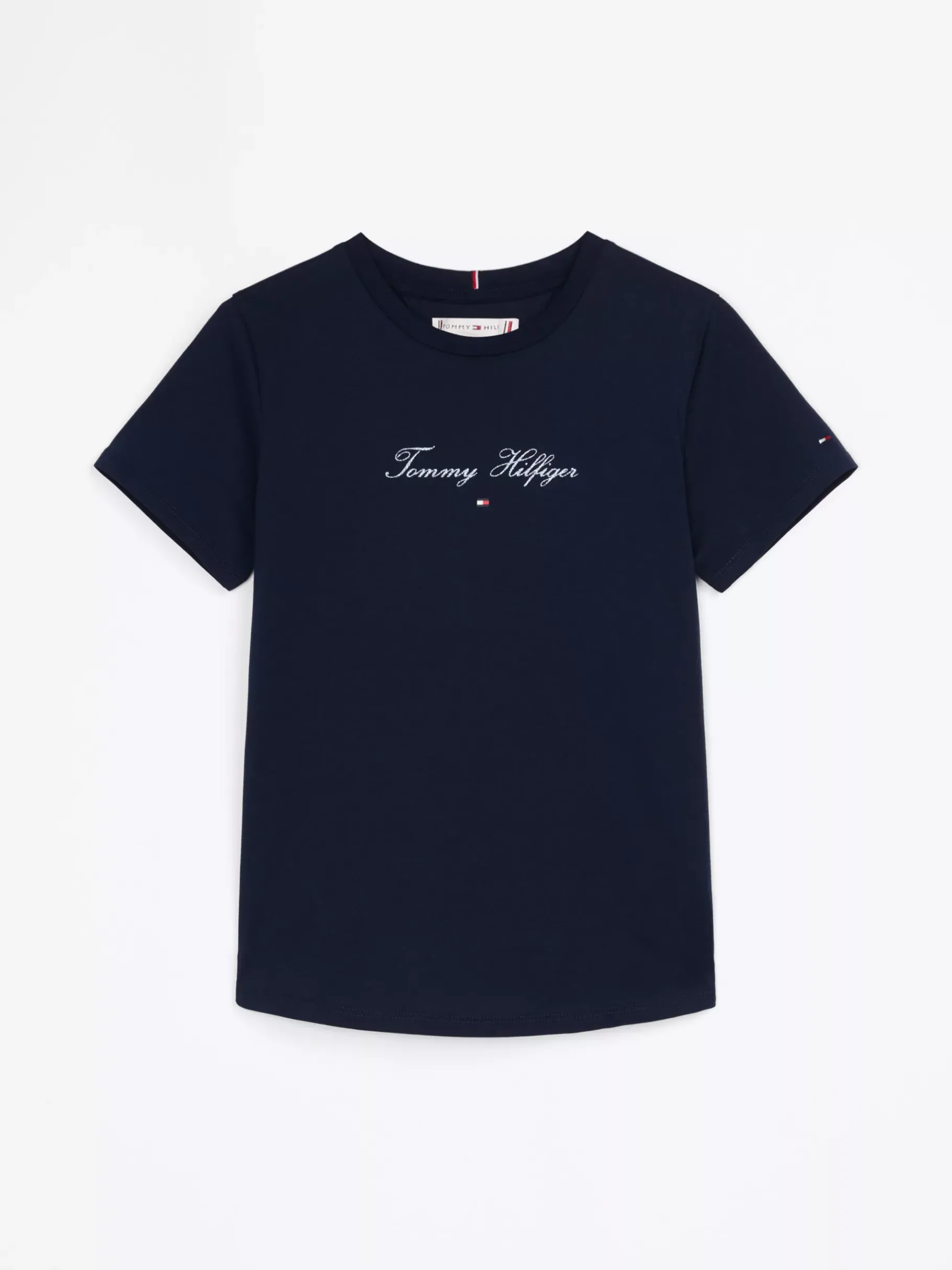 Tommy Hilfiger T-Shirt mit Rundhalsausschnitt und Logo DARK NIGHT NAVY Discount