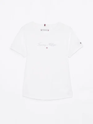 Tommy Hilfiger T-Shirt mit Rundhalsausschnitt und Logo WHITE Fashion