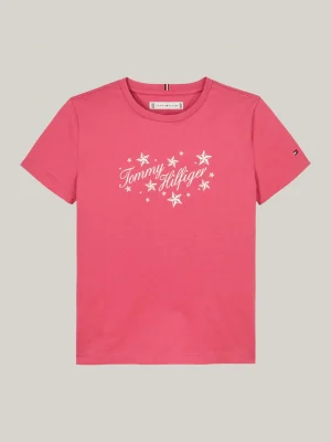 Tommy Hilfiger T-Shirt mit Schreibschrift-Logo HERITAGE PINK New