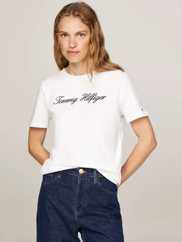Tommy Hilfiger T-Shirt mit Script-Logo NOS ECRU Hot