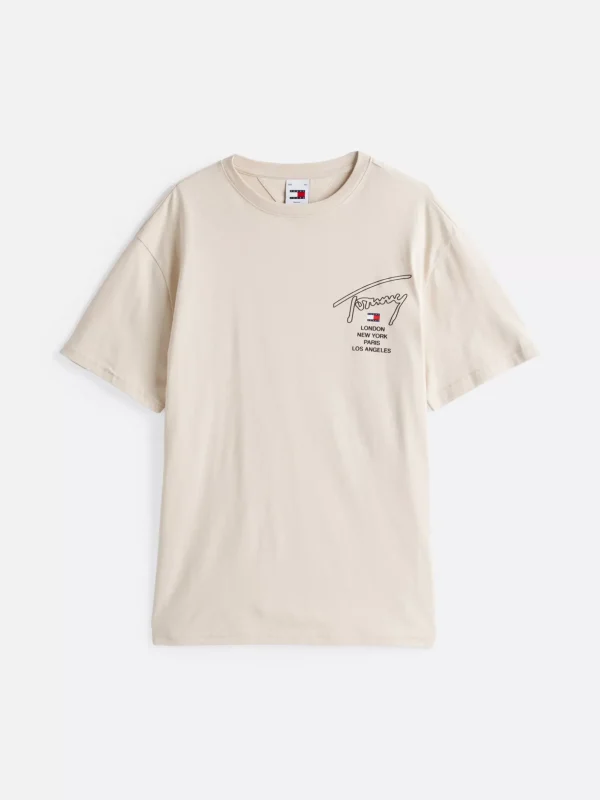 Tommy Hilfiger T-Shirt mit Signatur-Logo auf dem Rücken NEWSPRINT Outlet