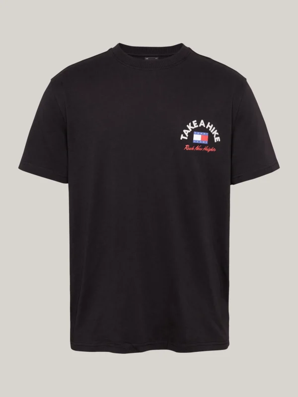 Tommy Hilfiger T-Shirt mit Slogan-Grafik auf dem Rücken BLACK Cheap