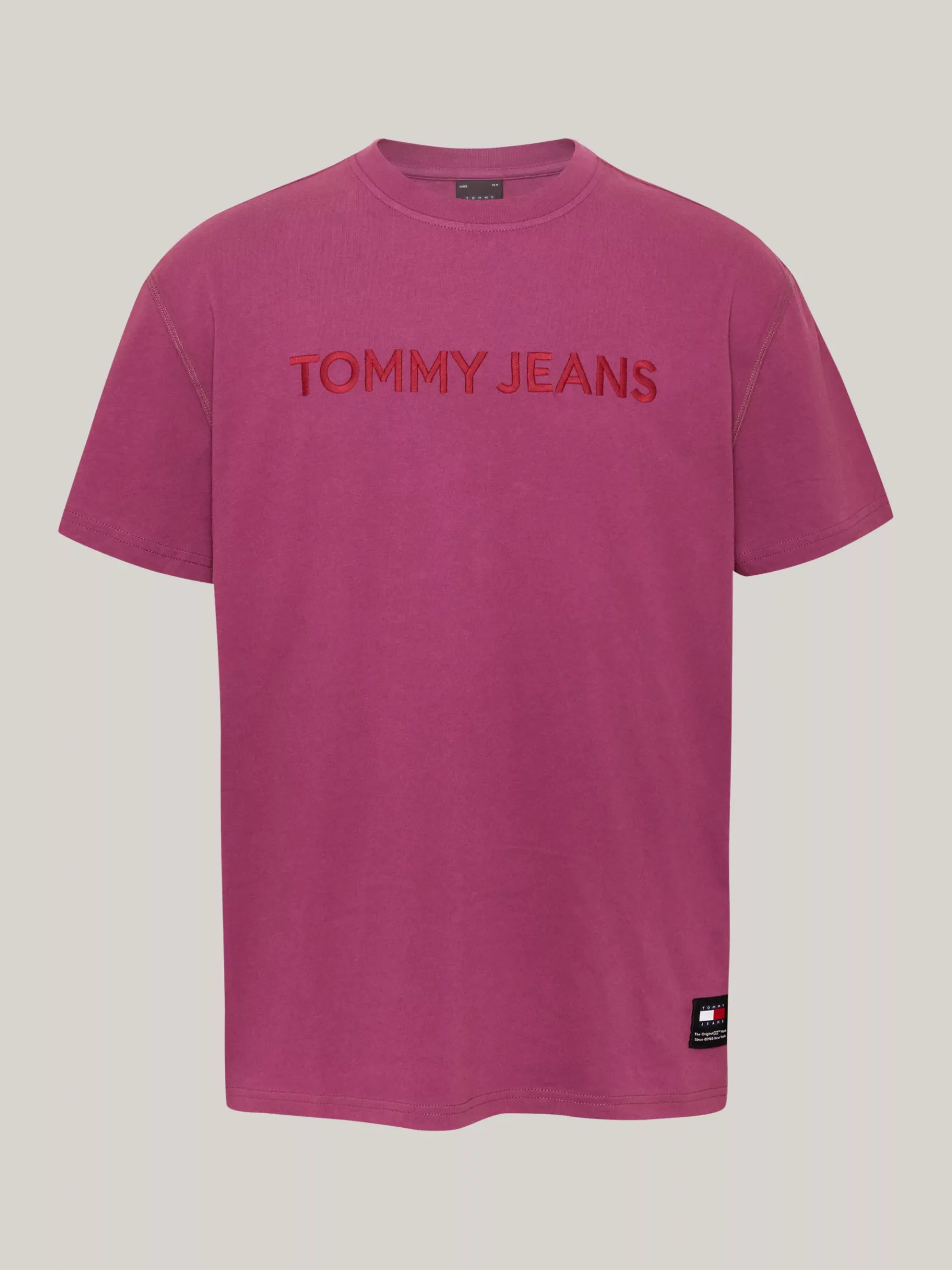 Tommy Hilfiger T-Shirt mit Stückfärbung und Logo-Stickerei DEEP ROUGE Cheap