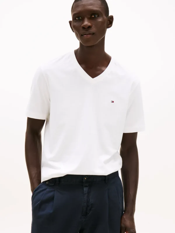 Tommy Hilfiger T-Shirt mit V-Ausschnitt WHITE Outlet